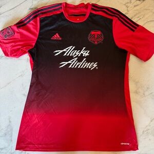 Portland Timbers Adidas Red Climacool Jersey kids size L